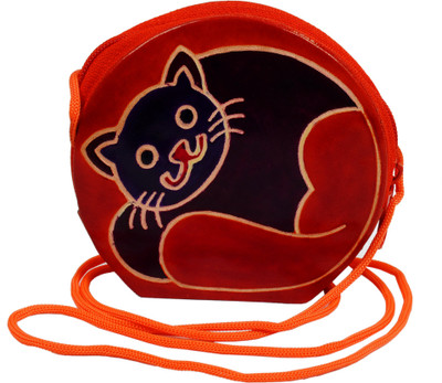 

ZINT Girls Red Genuine Leather Sling Bag