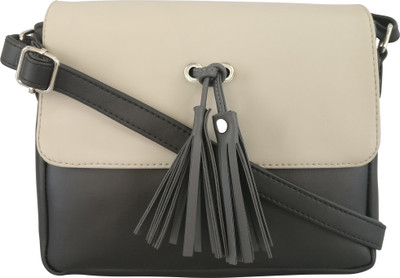 

Toteteca Bag Works Women Casual Black, Beige PU Sling Bag, Beige;black