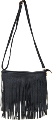 

Peaubella Girls Casual Black Leatherette Sling Bag