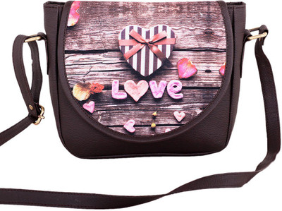 

The G Street Women Casual Brown Leatherette Sling Bag