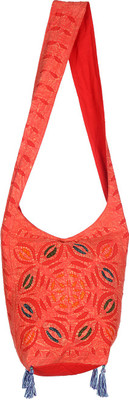 

Rajrang Women Casual Red Cotton Sling Bag