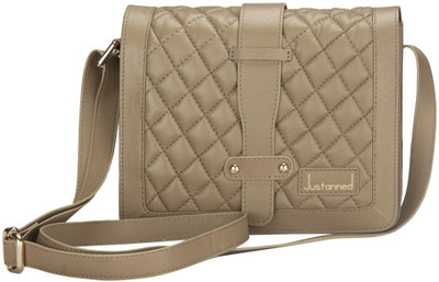 

Justanned Women Casual Beige Genuine Leather Sling Bag