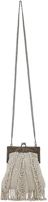 

Gold Zari House Women Evening/Party White, Brown Beads, Polyester Sling Bag, Brown;white