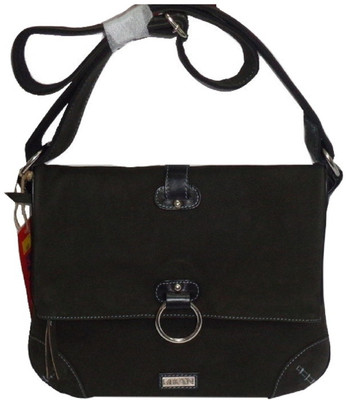 

Kan Women Casual Black Genuine Leather Sling Bag