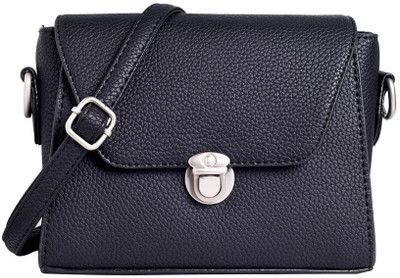 

Lino Perros Women Casual Black Leatherette Sling Bag