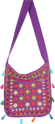

Rajrang Women Casual Purple Cotton Sling Bag