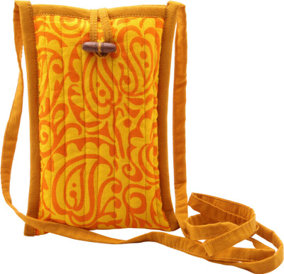 

Flying Thread Women Casual Yellow Cotton Sling Bag