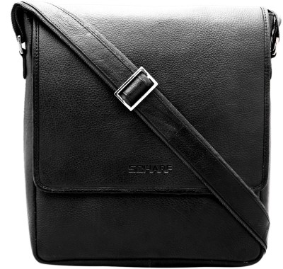 

Scharf Men Casual Black Genuine Leather Sling Bag