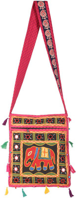 

Rajrang Women Casual Pink Cotton Sling Bag