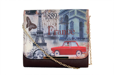 

Little Fairy Women Casual Brown Canvas Sling Bag