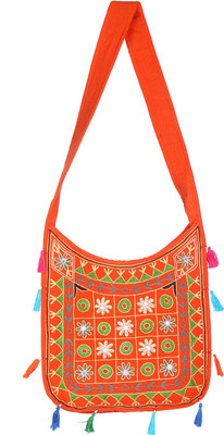 

Rajrang Women Casual Orange Cotton Sling Bag