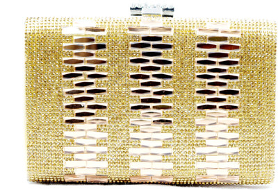 

Chouhan Stylish Women Evening/Party Gold Nylon Hand-held Bag