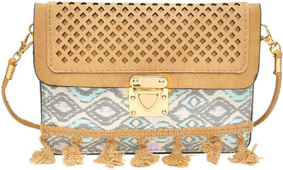 

Hawai Women Evening/Party Brown PU Sling Bag