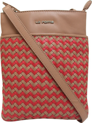 La Roma Women Casual Pink Genuine Leather Sling Bag