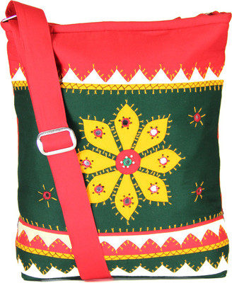 

Womens Cottage Girls Casual Multicolor Cotton Sling Bag