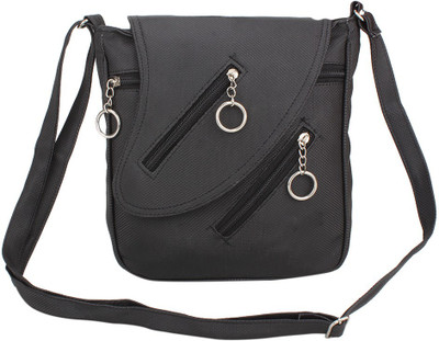 

Lovbird Women Casual Black PU Sling Bag
