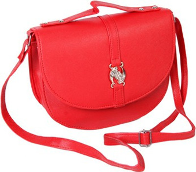 

Kuero Women Casual Red Leatherette Sling Bag