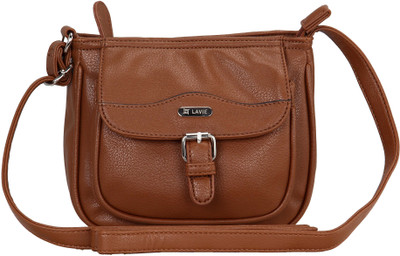 Lavie Women Formal Brown PU Sling Bag