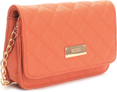 BC BG Women Evening/Party Orange Genuine Leather Sling Bag