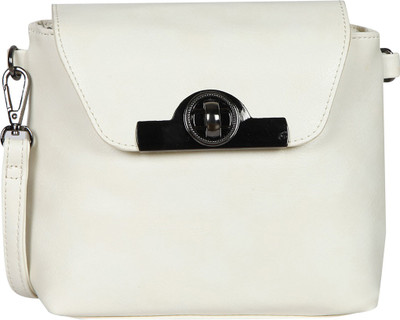 

Bagkok Women Casual White PU Sling Bag