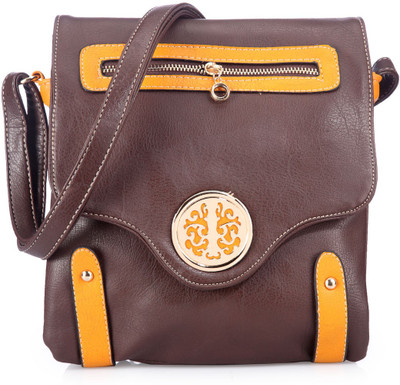 

Bags Craze Women Casual Brown PU Sling Bag