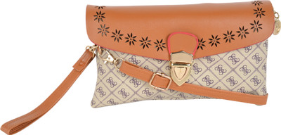

Kleio Women Casual Brown, White PU Sling Bag