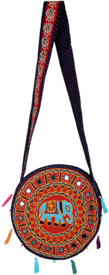 

Rajrang Women Casual Red, Blue Cotton Sling Bag, Blue;red