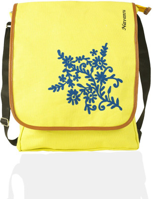 

NAVANSU Women Casual Yellow Canvas Messenger Bag