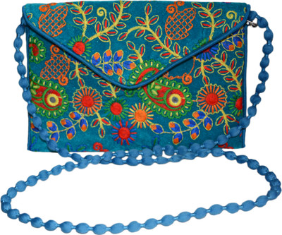 

Vedic Deals Women Evening/Party Blue Canvas Sling Bag