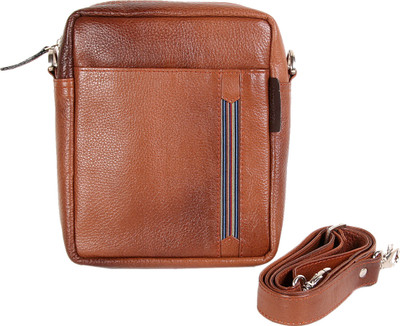 

Tortoise Men & Women Casual Brown, Tan Genuine Leather Sling Bag