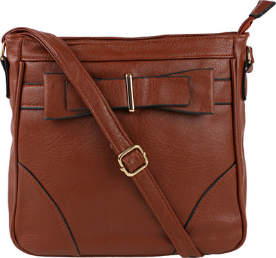 

Satchel Women Casual Brown PU Sling Bag
