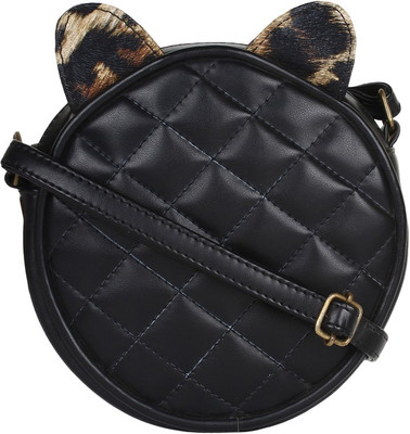 

Pretty Things Women Casual Black PU Sling Bag