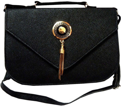 

Navaksha Women Black PU Sling Bag