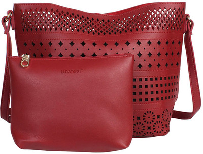 

Luvoksi Women Casual Maroon Leatherette Sling Bag