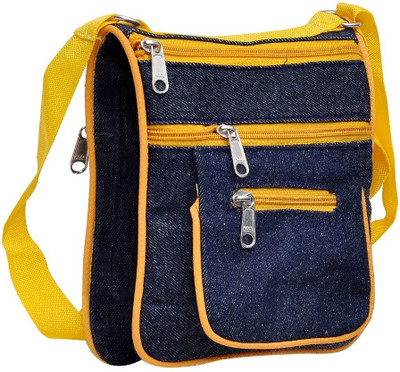 

Hawai Men Casual Yellow Canvas Sling Bag