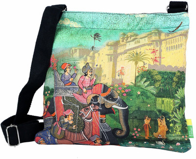 

Eco Corner Girls Casual Multicolor Cotton Sling Bag