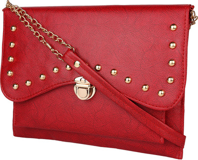 

Ashman Girls Casual Red PU Sling Bag