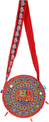 

Rajrang Women Casual Red, Blue Cotton Sling Bag, Blue;red