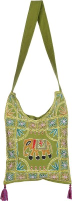 

Rajrang Women Casual Green Cotton Sling Bag