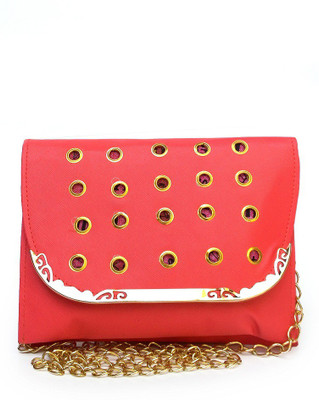 

Fashion Knockout Women Casual Red Leatherette Sling Bag