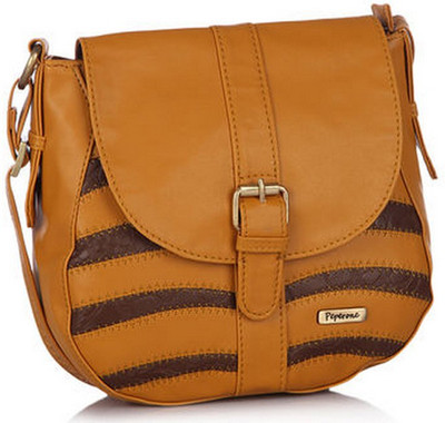 

Peperone Women Casual Yellow PU Sling Bag