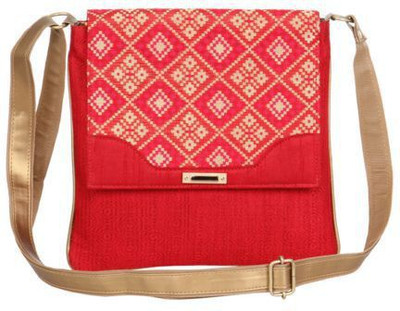 

Sunbeams Women Casual Red Silk Sling Bag
