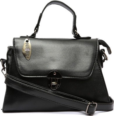 

Pepgirls Girls Casual Black Leatherette Sling Bag