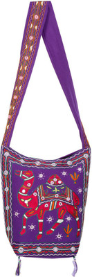 

Rajrang Women Casual Purple, Red Cotton Sling Bag