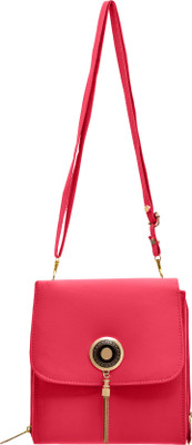 

tap fashion Women Casual Pink PU Sling Bag