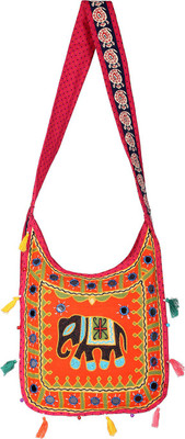

Rajrang Women Casual Pink Cotton Sling Bag