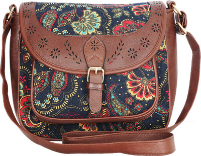 

Leather Land Girls Casual Multicolor Canvas, Leatherette Sling Bag