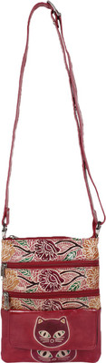 

Bags Craze Women Casual Maroon Genuine Leather Sling Bag