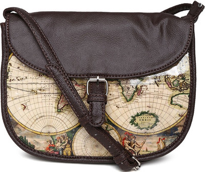 

Donna & Drew Women Casual Brown PU Sling Bag