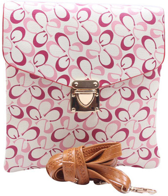 

Raas Girls Casual Pink PU Sling Bag